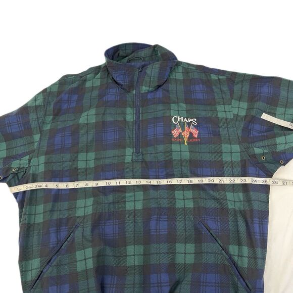 Vintage Chaps Ralph Lauren Pullover Windbreaker Jacket Size Large Nylon Plaid - Picture 4 of 7
